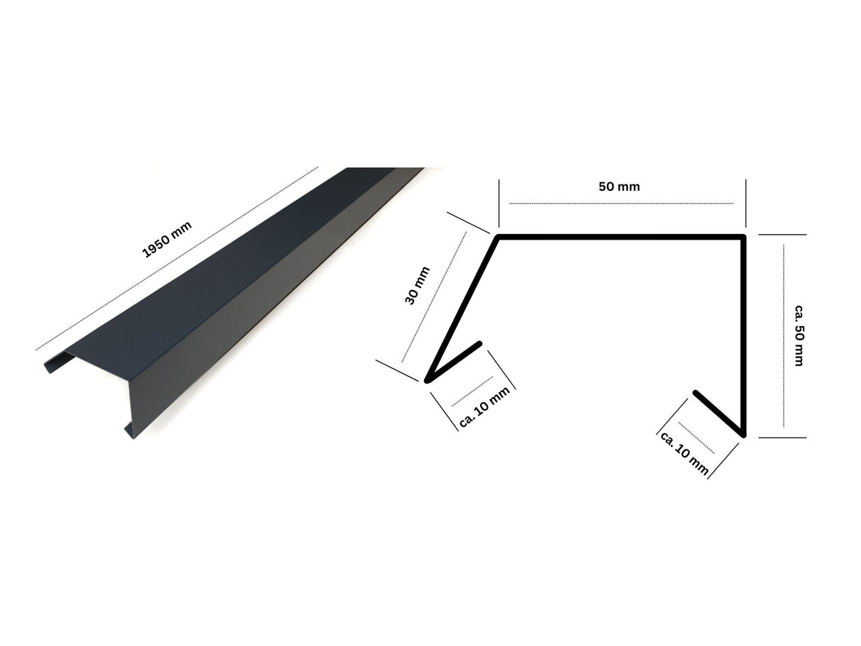 Dachrandprofil Klick | Für Flachdächer | Aluminium | Brettstärke bis zu 3 cm