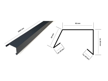 Dachrandprofil Klick | Für Flachdächer | Aluminium | Brettstärke bis zu 3 cm